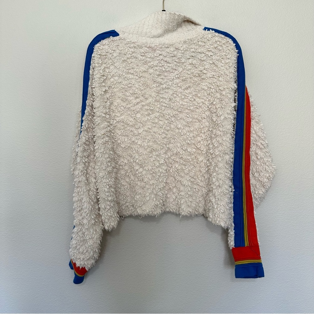 Free people marshmallow striped cotton-blend jumper pullover size large rainbow - Picture 6 of 6